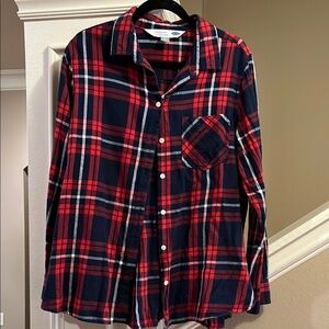 Old Navy Red and Blue Plaid Flannel, size XL